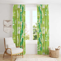 Aloha Hawaii Tuberose Lei Window Curtain Tropical Vibes Green Color - Polynesian Pride