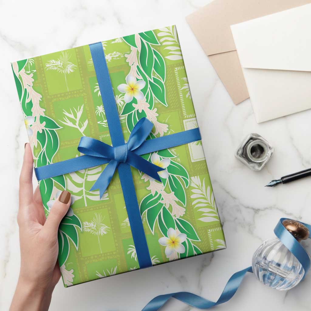 Aloha Hawaii Tuberose Lei Wrapping Paper Tropical Vibes Green Color LT14 - Polynesian Pride