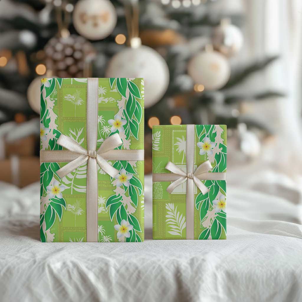 Aloha Hawaii Tuberose Lei Wrapping Paper Tropical Vibes Green Color LT14 - Polynesian Pride