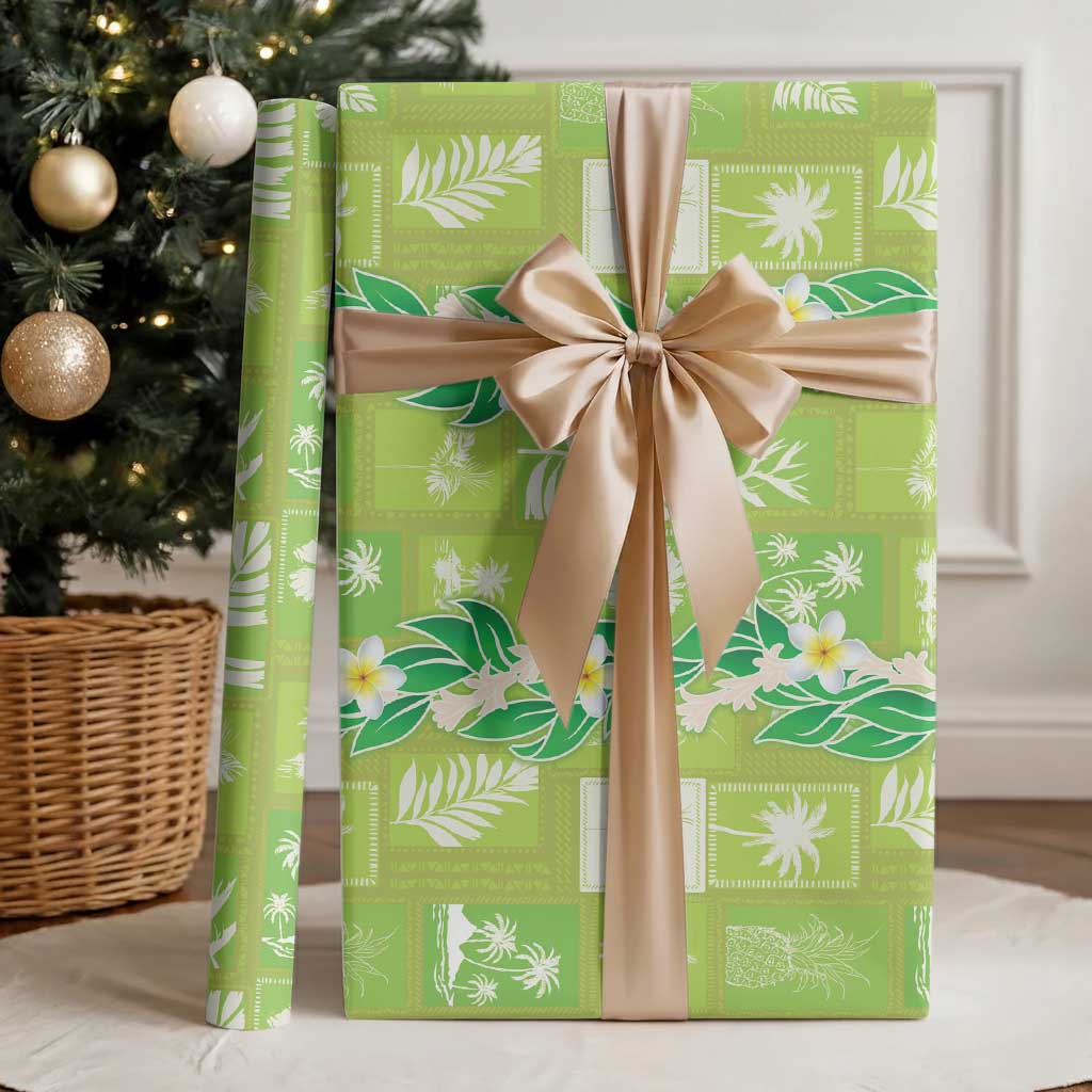 Aloha Hawaii Tuberose Lei Wrapping Paper Tropical Vibes Green Color LT14 - Polynesian Pride