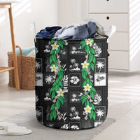 Aloha Hawaii Tuberose Lei Laundry Basket Tropical Vibes Black Color LT14 Black - Polynesian Pride