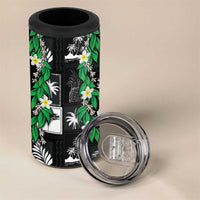 Aloha Hawaii Tuberose Lei 4 in 1 Can Cooler Tumbler Tropical Vibes Black Color - Polynesian Pride