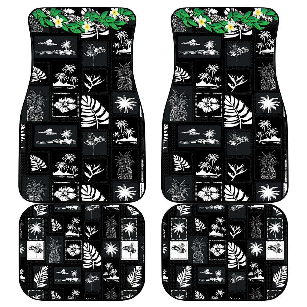 Aloha Hawaii Tuberose Lei Car Mats Tropical Vibes Black Color - Polynesian Pride