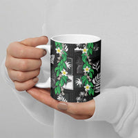 Aloha Hawaii Tuberose Lei Ceramic Mug Tropical Vibes Black Color - Polynesian Pride