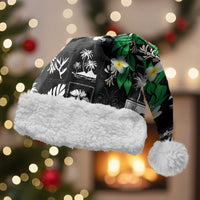 Aloha Hawaii Tuberose Lei Christmas Santa Hat Tropical Vibes Black Color - Polynesian Pride