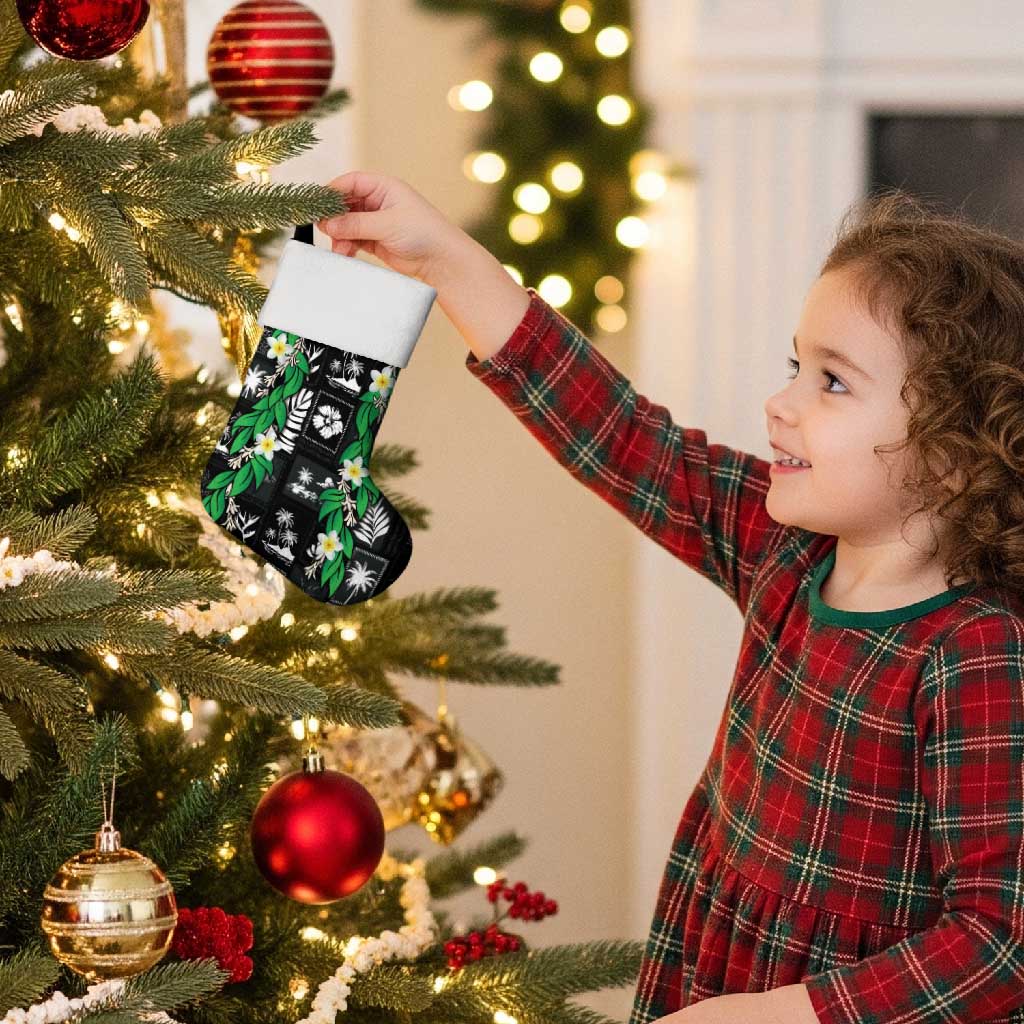 Aloha Hawaii Tuberose Lei Christmas Stocking Tropical Vibes Black Color - Polynesian Pride