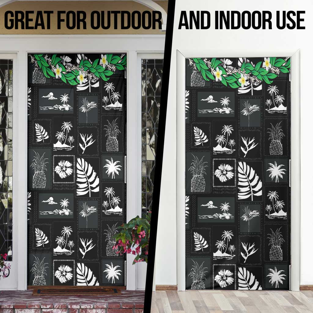 Aloha Hawaii Tuberose Lei Door Cover Tropical Vibes Black Color - Polynesian Pride