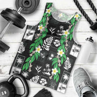 Aloha Hawaii Tuberose Lei Men Tank Top Tropical Vibes Black Color LT14 - Polynesian Pride
