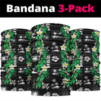 Aloha Hawaii Tuberose Lei Neck Gaiter Tropical Vibes Black Color - Polynesian Pride