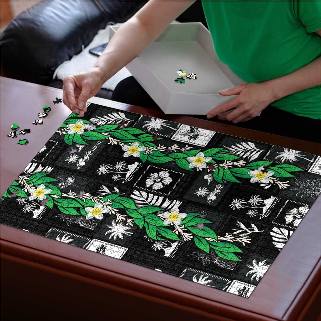 Aloha Hawaii Tuberose Lei Puzzle Tropical Vibes Black Color - Polynesian Pride