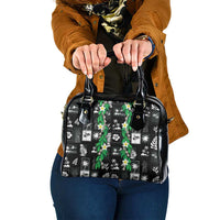 Aloha Hawaii Tuberose Lei Shoulder Handbag Tropical Vibes Black Color LT14 One Size Black - Polynesian Pride