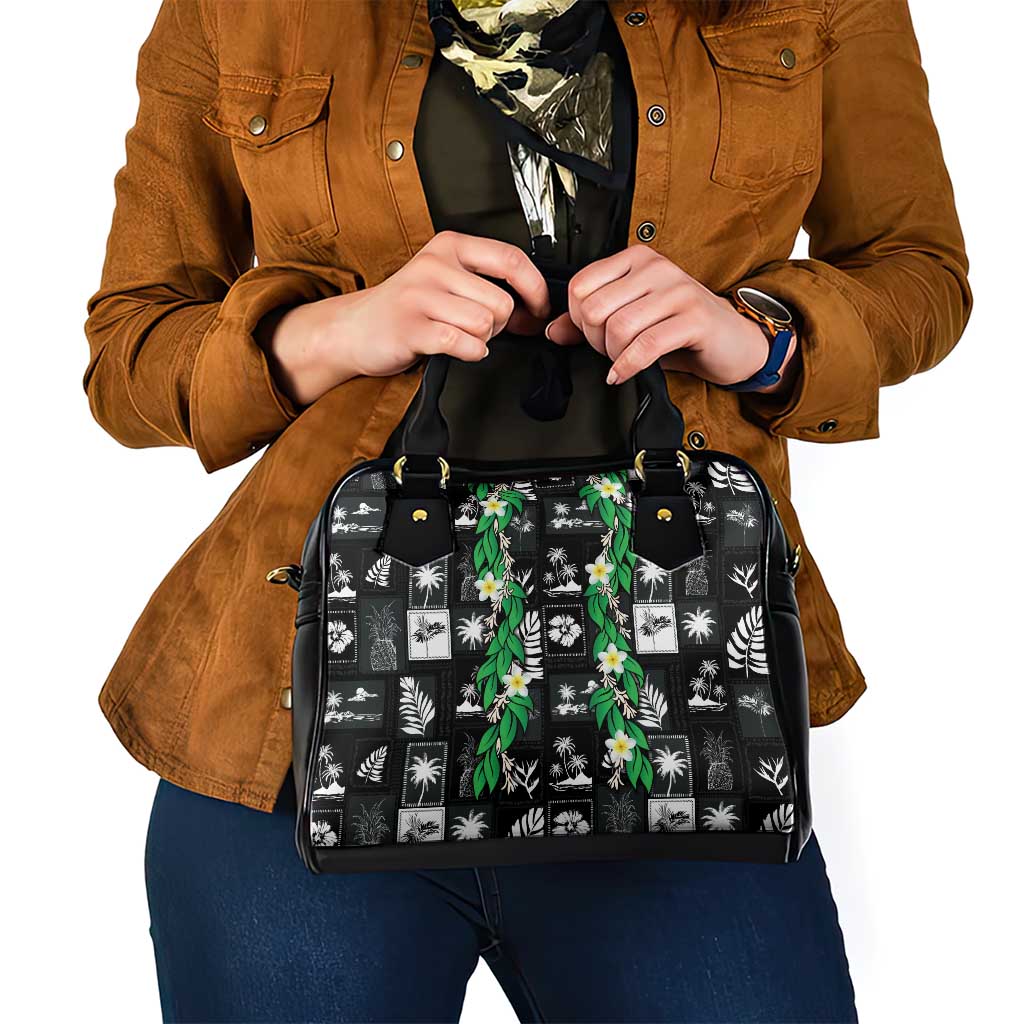Aloha Hawaii Tuberose Lei Shoulder Handbag Tropical Vibes Black Color LT14 - Polynesian Pride