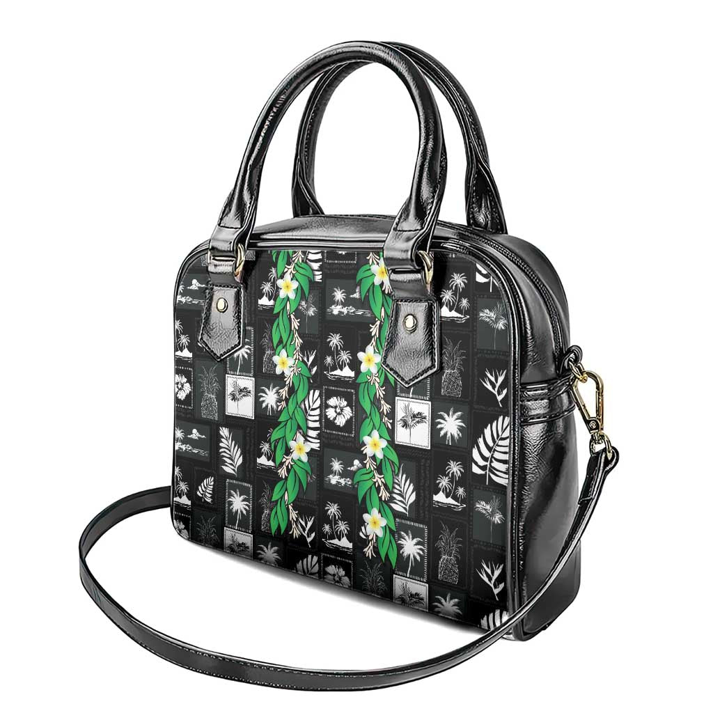Aloha Hawaii Tuberose Lei Shoulder Handbag Tropical Vibes Black Color LT14 - Polynesian Pride