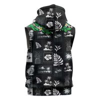 Aloha Hawaii Tuberose Lei Sleeveless Zip Hoodie Tropical Vibes Black Color LT14 - Polynesian Pride