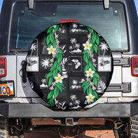 Aloha Hawaii Tuberose Lei Spare Tire Cover Tropical Vibes Black Color - Polynesian Pride