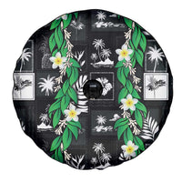 Aloha Hawaii Tuberose Lei Spare Tire Cover Tropical Vibes Black Color - Polynesian Pride