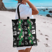 Aloha Hawaii Tuberose Lei Tote Bag Tropical Vibes Black Color - Polynesian Pride