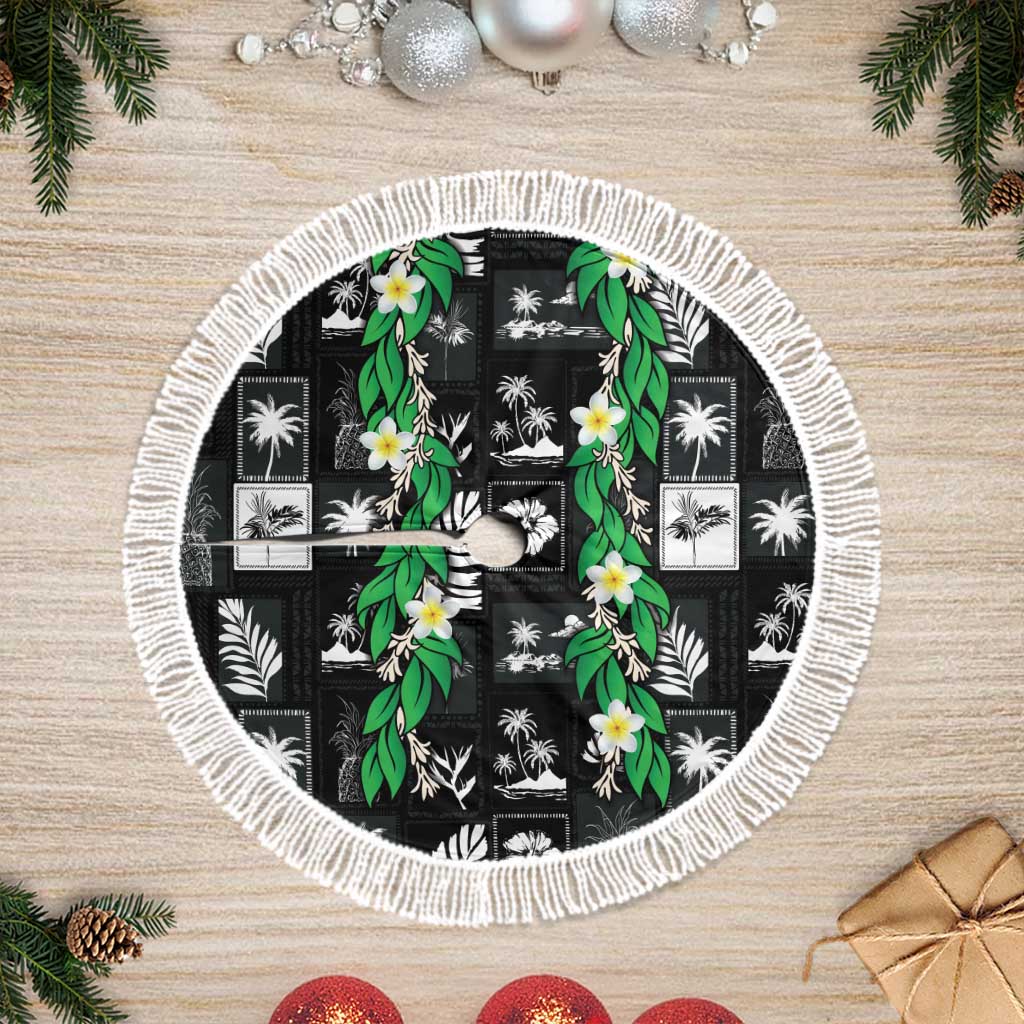 Aloha Hawaii Tuberose Lei Tree Skirt Tropical Vibes Black Color - Polynesian Pride