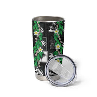 Aloha Hawaii Tuberose Lei Tumbler Cup Tropical Vibes Black Color - Polynesian Pride