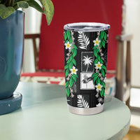 Aloha Hawaii Tuberose Lei Tumbler Cup Tropical Vibes Black Color - Polynesian Pride