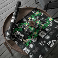 Aloha Hawaii Tuberose Lei Wrapping Paper Tropical Vibes Black Color LT14 - Polynesian Pride