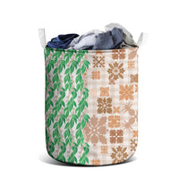 Aloha Hawaii Palaka Tuberose Lei Laundry Basket Hawaiian Quilt Seamless Style - Polynesian Pride