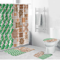 Aloha Hawaii Palaka Tuberose Lei Bathroom Set Hawaiian Quilt Seamless Style - Polynesian Pride