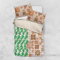 Aloha Hawaii Palaka Tuberose Lei Bedding Set Hawaiian Quilt Seamless Style - Polynesian Pride