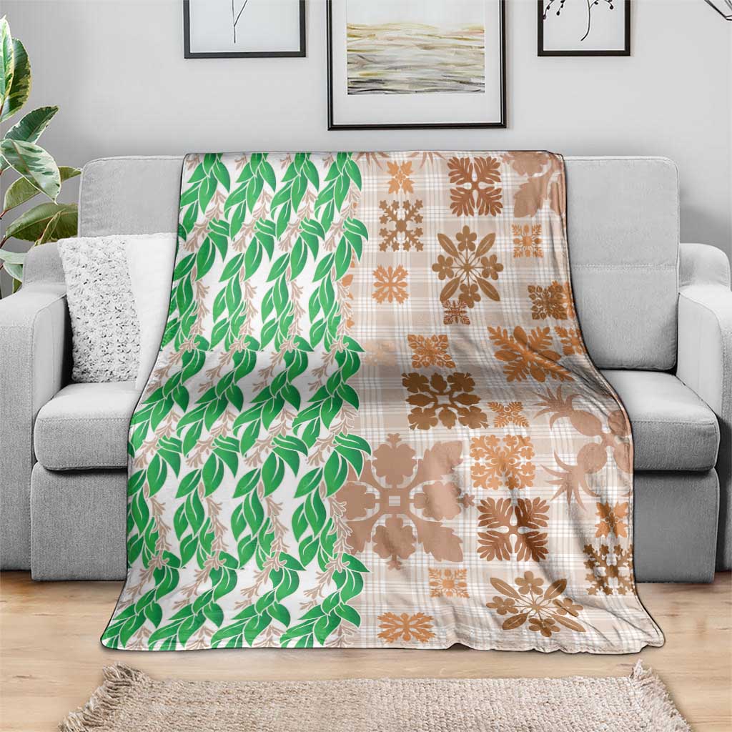 Aloha Hawaii Palaka Tuberose Lei Blanket Hawaiian Quilt Seamless Style - Polynesian Pride