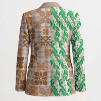 Aloha Hawaii Palaka Tuberose Lei Blazer Hawaiian Quilt Seamless Style - Polynesian Pride