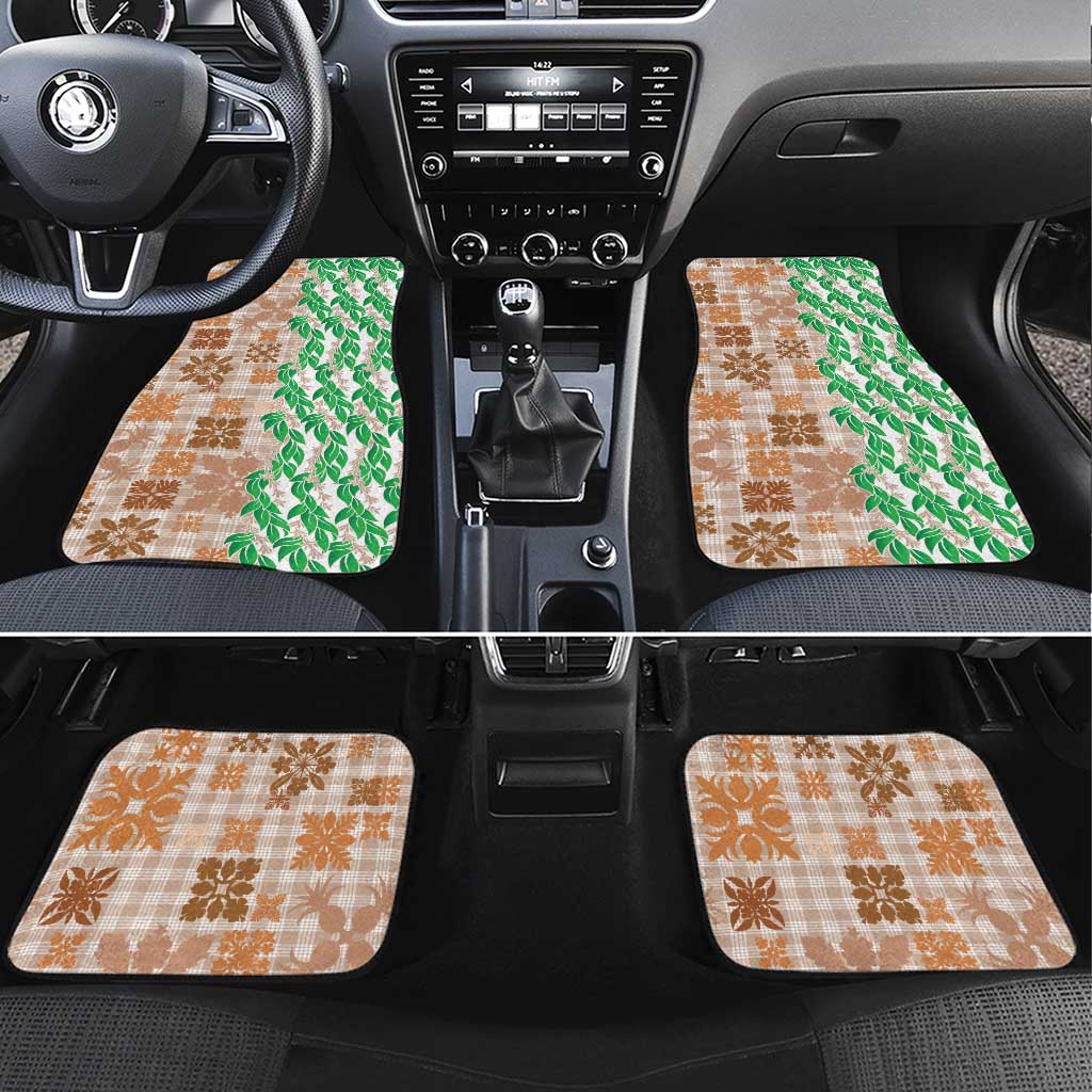 Aloha Hawaii Palaka Tuberose Lei Car Mats Hawaiian Quilt Seamless Style - Polynesian Pride