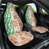 Aloha Hawaii Palaka Tuberose Lei Car Seat Cover Hawaiian Quilt Seamless Style - Polynesian Pride