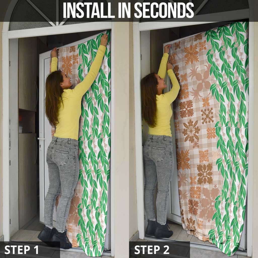 Aloha Hawaii Palaka Tuberose Lei Door Cover Hawaiian Quilt Seamless Style - Polynesian Pride