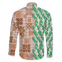 Aloha Hawaii Palaka Tuberose Lei Family Matching Summer Maxi Dress and Hawaiian Shirt Hawaiian Quilt Seamless Style - Polynesian Pride