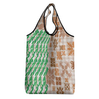 Aloha Hawaii Palaka Tuberose Lei Grocery Bag Hawaiian Quilt Seamless Style - Polynesian Pride