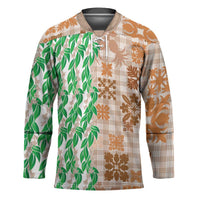 Aloha Hawaii Palaka Tuberose Lei Hockey Jersey Hawaiian Quilt Seamless Style - Polynesian Pride