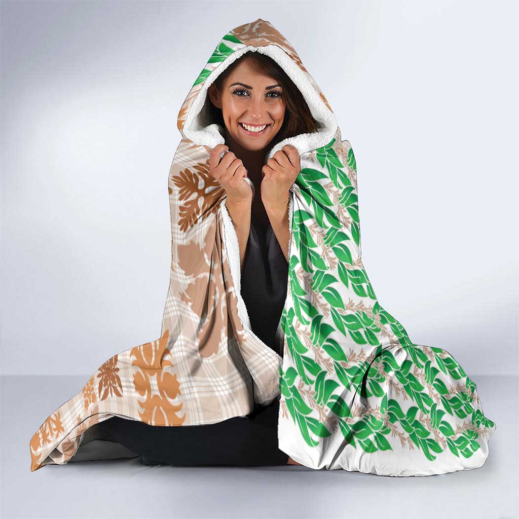 Aloha Hawaii Palaka Tuberose Lei Hooded Blanket Hawaiian Quilt Seamless Style - Polynesian Pride