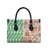 Aloha Hawaii Palaka Tuberose Lei Leather Bag Hawaiian Quilt Seamless Style - Polynesian Pride
