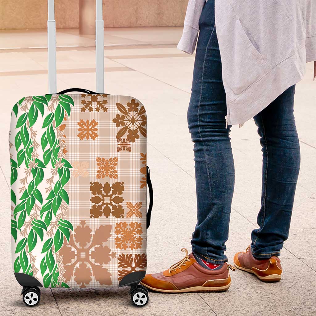 Aloha Hawaii Palaka Tuberose Lei Luggage Cover Hawaiian Quilt Seamless Style - Polynesian Pride