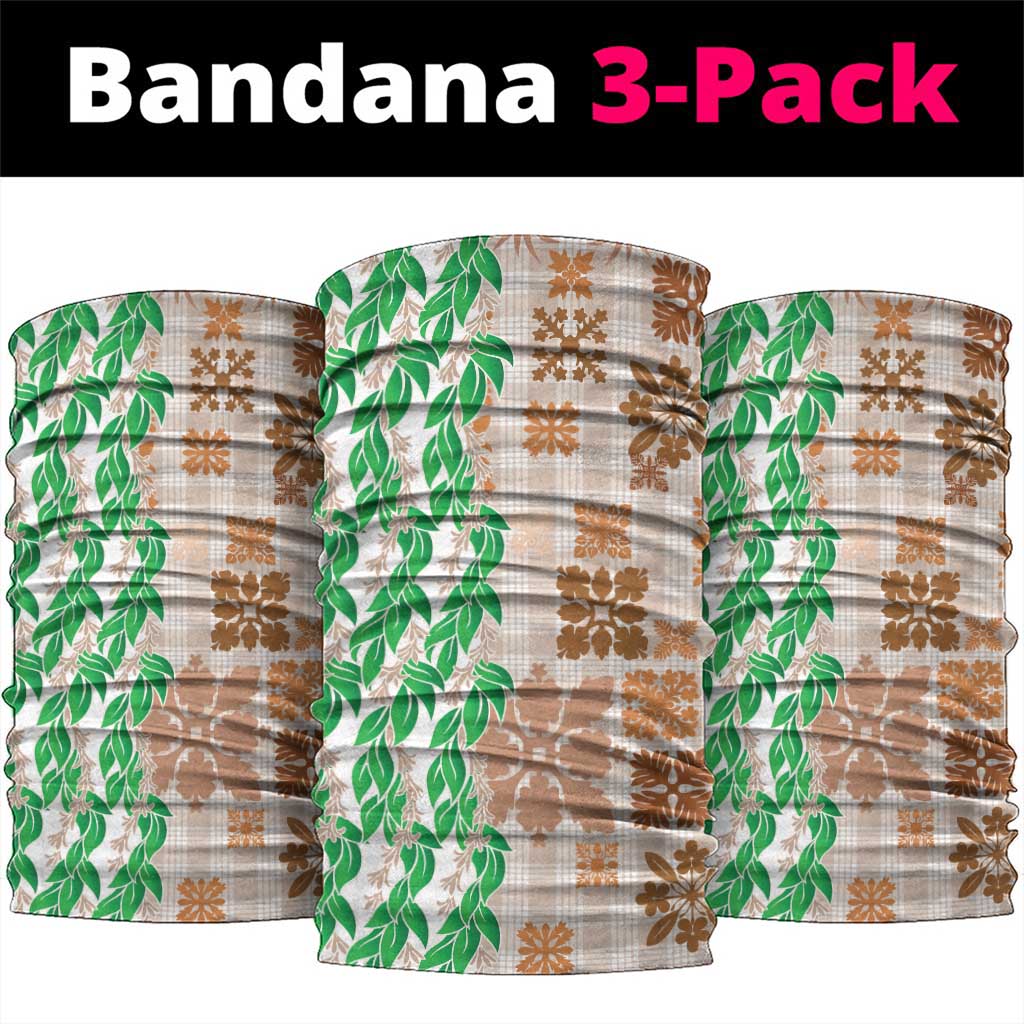 Aloha Hawaii Palaka Tuberose Lei Neck Gaiter Hawaiian Quilt Seamless Style - Polynesian Pride