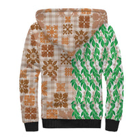 Aloha Hawaii Palaka Tuberose Lei Sherpa Hoodie Hawaiian Quilt Seamless Style - Polynesian Pride