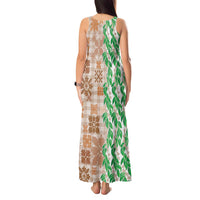 Aloha Hawaii Palaka Tuberose Lei Tank Maxi Dress Hawaiian Quilt Seamless Style - Polynesian Pride