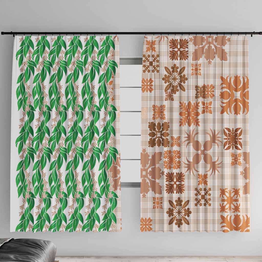 Aloha Hawaii Palaka Tuberose Lei Window Curtain Hawaiian Quilt Seamless Style - Polynesian Pride