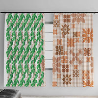 Aloha Hawaii Palaka Tuberose Lei Window Curtain Hawaiian Quilt Seamless Style - Polynesian Pride