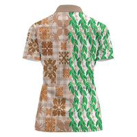 Aloha Hawaii Palaka Tuberose Lei Women Polo Shirt Hawaiian Quilt Seamless Style - Polynesian Pride