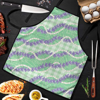Pastel Green Hawaii Palaka Honohono Pikake Apron Hawaiian Orchid Lei Polynesian Pattern - Polynesian Pride