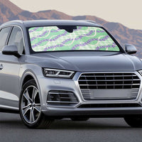 Pastel Green Hawaii Palaka Honohono Pikake Auto Sun Shade Hawaiian Orchid Lei Polynesian Pattern - Polynesian Pride