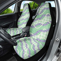 Pastel Green Hawaii Palaka Honohono Pikake Car Seat Cover Hawaiian Orchid Lei Polynesian Pattern - Polynesian Pride