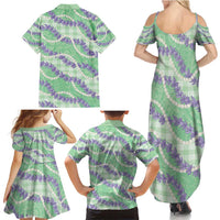 Pastel Green Hawaii Palaka Honohono Pikake Family Matching Summer Maxi Dress and Hawaiian Shirt Hawaiian Orchid Lei Polynesian Pattern - Polynesian Pride
