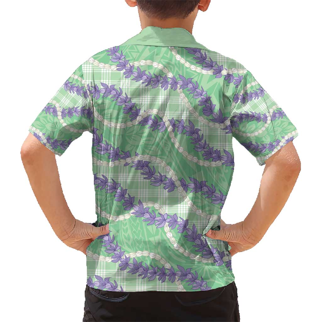Pastel Green Hawaii Palaka Honohono Pikake Hawaiian Shirt Hawaiian Orchid Lei Polynesian Pattern - Polynesian Pride
